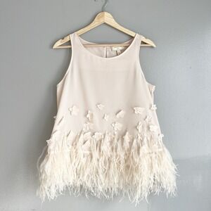 Anthropologie Moulinette Soeurs Feather Floral Top Light Pink Cream Peach Small